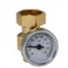 Caleffi 3/4" Mixed Temperature Gauge Sweat Fitting Assembly