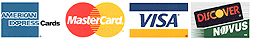 American Express, Mastercard, Visa, Discover